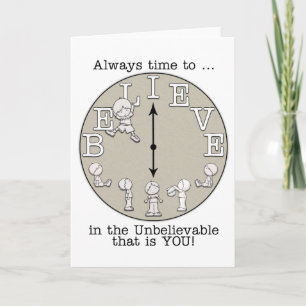 Time To Believe-Little Boy and Clock Card