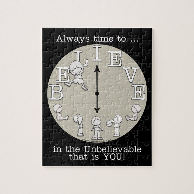 Time To Believe-Little Boy and Clock Jigsaw Puzzle (Vertical)