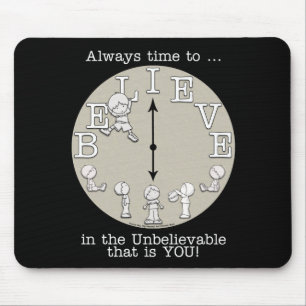 Time To Believe-Little Boy and Clock Mouse Mat