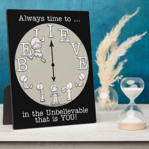 Time To Believe-Little Boy and Clock Plaque