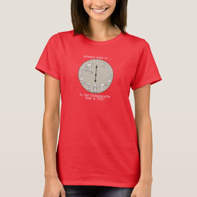 Time To Believe-Little Boy and Clock T-Shirt (Front)