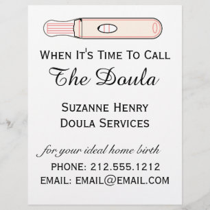 Time To Call The Doula Pregnancy Birth Services Flyer