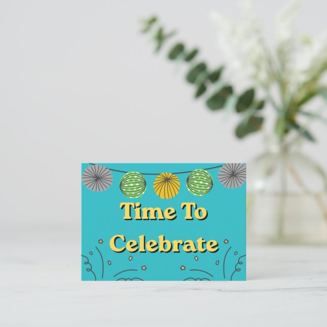 Time to celebrate any Occasion Card (Standing Front)
