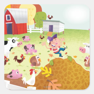 Time to Count - Farmyard Square Sticker