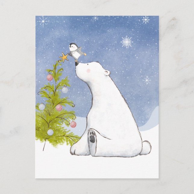 Time To Decorate The Christmas Tree Postcard (Front)