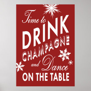 Time to Drink Champagne Holiday Poster