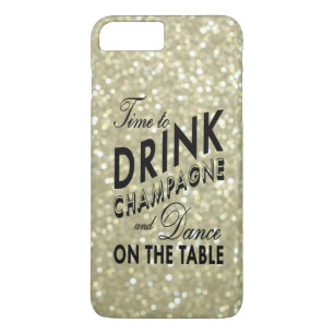 Time to Drink Champagne on Gold iPhone 7 Plus Case