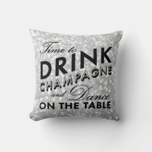 Time to Drink Champagne Pillow