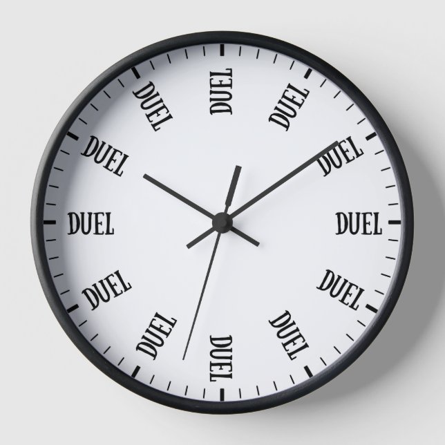 Time to Duel Clock - Funny Duelling Hour Clock (Front)