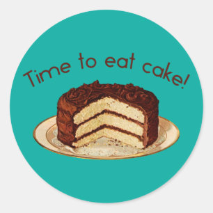 Time to Eat Cake Classic Round Sticker