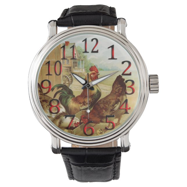 Time To Feed The Chickens Wrist Watch. Watch (Front)