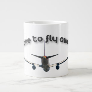Time to fly away large coffee mug