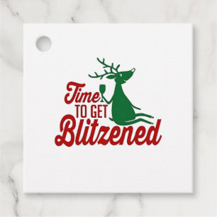 Time to Get Blitzened Christmas Reindeer Favour Tags