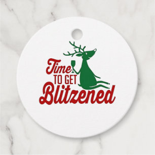 Time to Get Blitzened Christmas Reindeer  Favour Tags