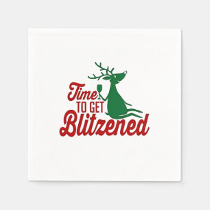 Time to Get Blitzened Christmas Reindeer Napkin