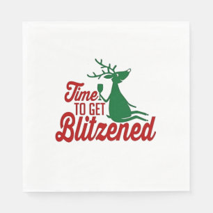 Time to Get Blitzened Christmas Reindeer  Napkin