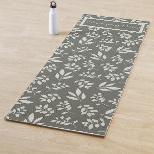 Time to Get My Chi On Leaf Foliage Pattern Yoga Mat