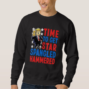 Time To Get Star Spangled Hammered 4th Of July Pat Sweatshirt