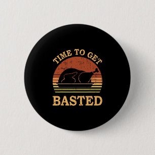 Time To Get Sted Thanksgiving Costume Leg Turkey D 6 Cm Round Badge