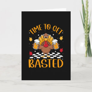 Time To Get Sted Turkey Wine Lover Thanksgiving Me Card