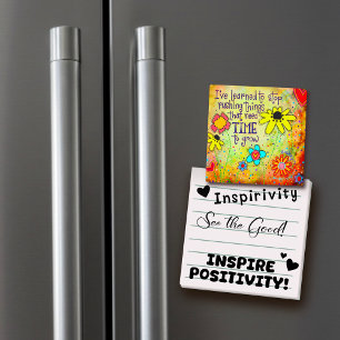 Time to Grow Cute Floral Yellow Inspirational Fun Magnet