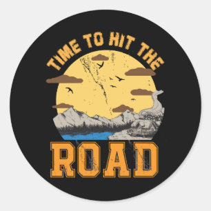 Time To Hit The Road Classic Round Sticker