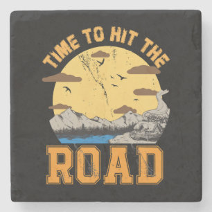 Time To Hit The Road  Stone Coaster