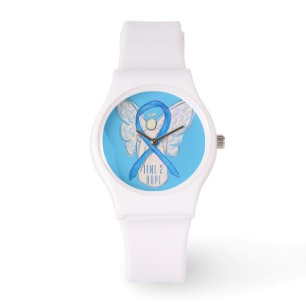 Time to Hope Light Blue Awareness Ribbon Watch
