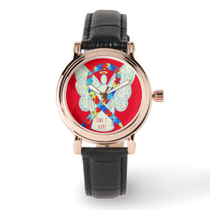 Time to Hope Puzzle Awareness Ribbon Custom Watch