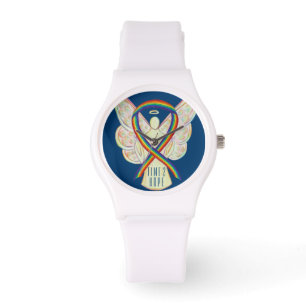 Time to Hope Rainbow Awareness Ribbon Angel Watch