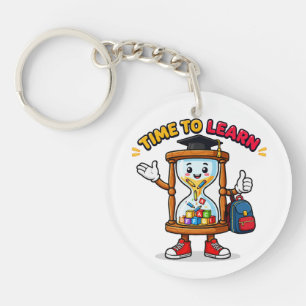 Time to Learn Cute Hourglass Back to School Key Ring