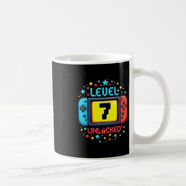 Time To Level Up 7 Unlocked 7th Birthday Boy Video Coffee Mug (Right)