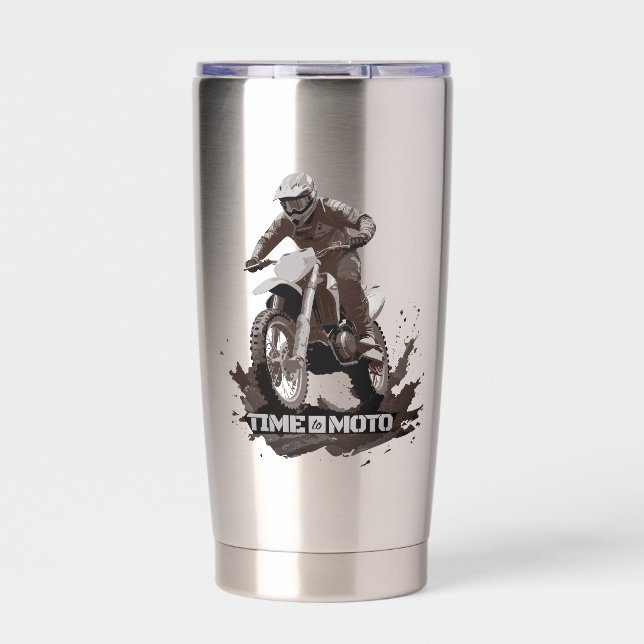 Time to Moto Dirt Bike Insulated Tumbler (Front)