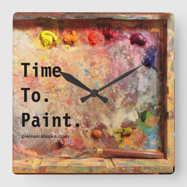 Time To Paint Artist Palette Studio Wall Clock (Front)