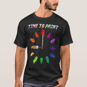 Time To Paint Splatter Artist Painter Men Women Pa T-Shirt