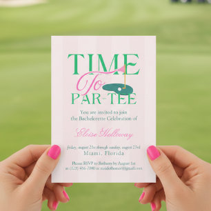 Time to Par-Tee Fun Golf Themed Bachelorette Invitation