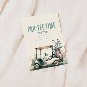 Time to Par-Tee Golf Birthday Party Invite