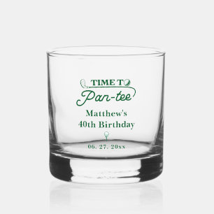 Time to Par-Tee Men's Golf Birthday Whiskey Glass