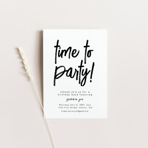 Time to Party Birthday Invitation Template