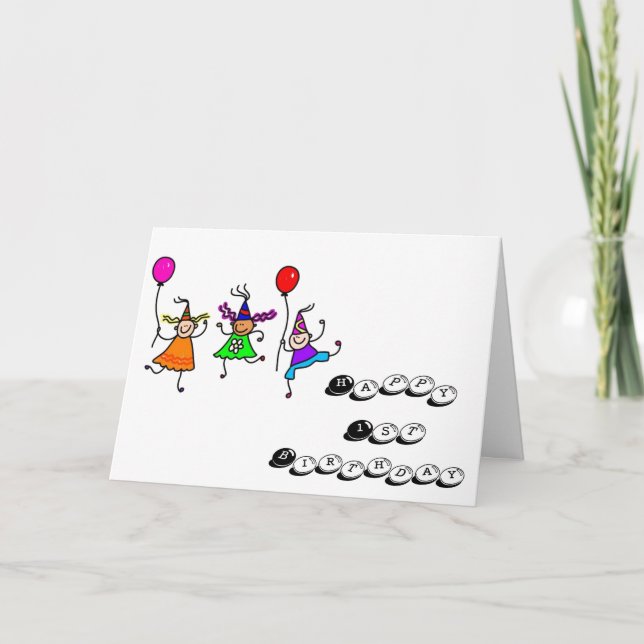 TIME TO PARTY FOR YOUR VERY ***1st BIRTHDAY**** Card (Front)