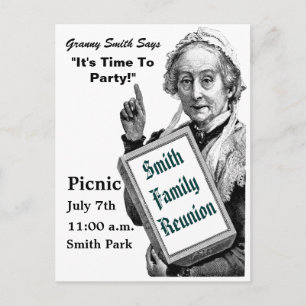 Time To Party Vintage Style Invitation Postcard