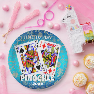 Time to Play Pinochle Paper Plate