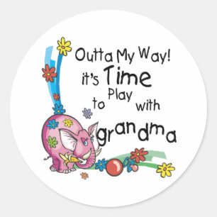 Time to Play with Grandma Classic Round Sticker