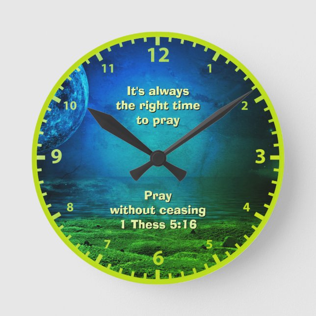 TIME TO PRAY Christian Round Clock (Front)