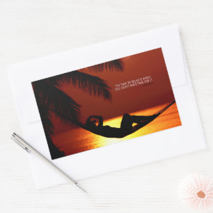 "Time to relax" Inspirational Quote Rectangular Sticker