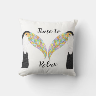 Time to relax Toucans Cushion