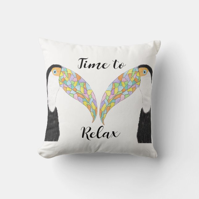 Time to relax Toucans  Cushion (Front)