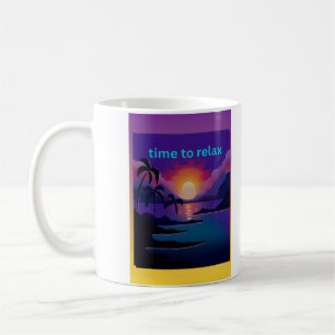 Time to Relax Tropical Sunset Coffee Mug
