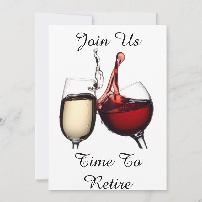 "TIME TO RETIRE" RETIREMENT PARTY CELEBRATION INVITATION (Front)