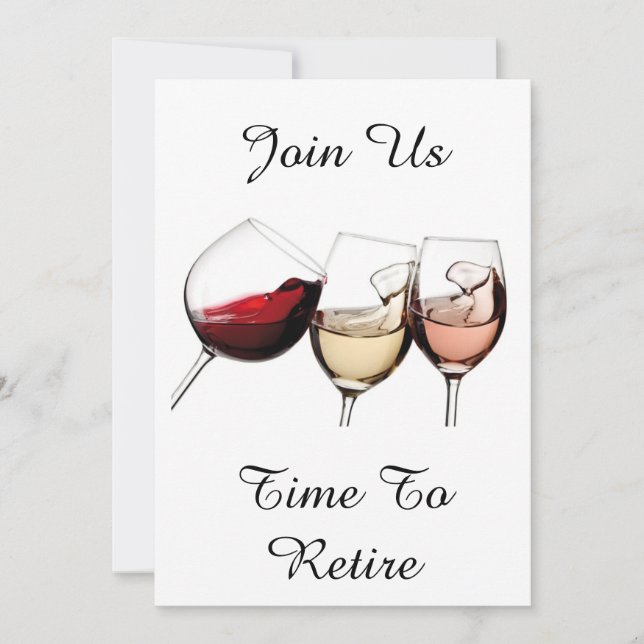 "TIME TO RETIRE" RETIREMENT PARTY CELEBRATION INVITATION (Front)